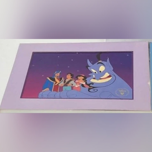 Disney Aladdin and Friends Vibrant Art Print Official Lithograph SEAL, MATTED - Picture 3 of 5